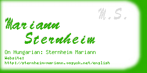 mariann sternheim business card